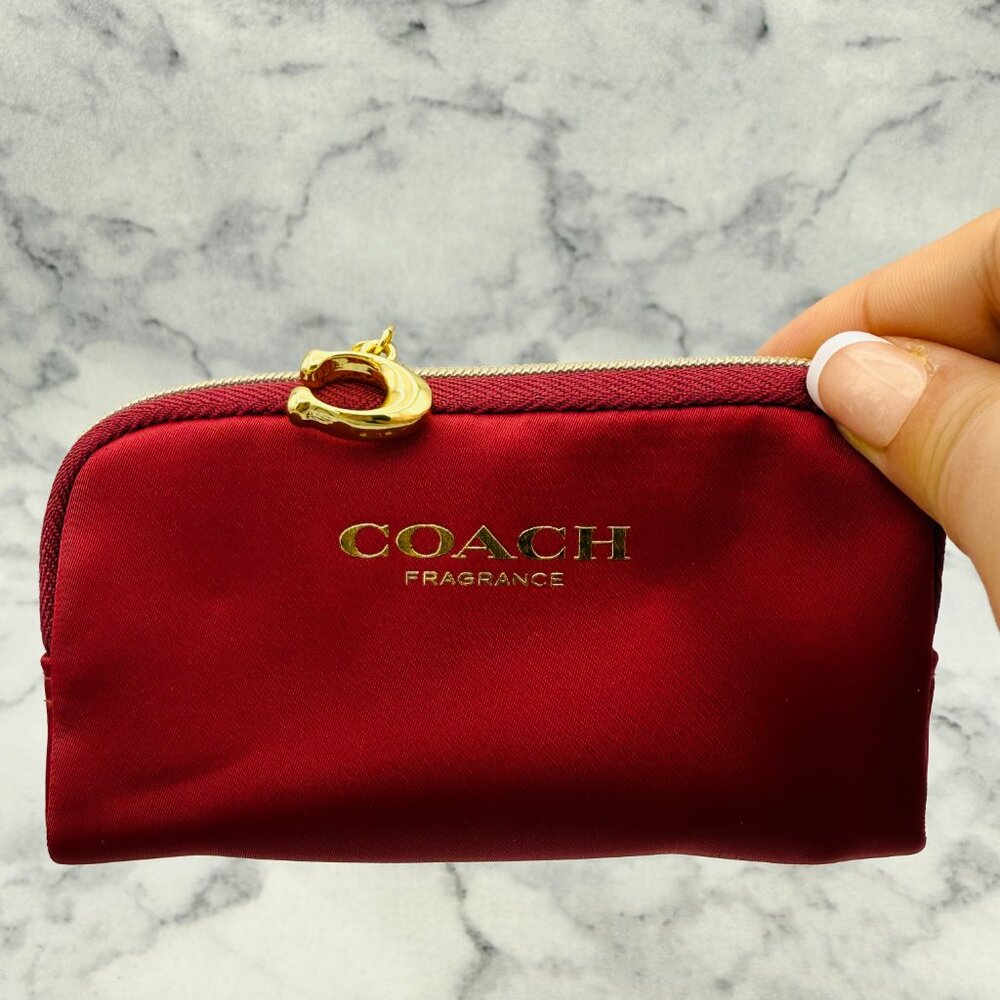 Coach Wild Rose Gift Set-EDP Rose Sweet-Maroon Pouch&Travel 7.5ml,0.25oz-2pc-NEW - Picture 9 of 16